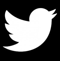 a white twitter logo on a black background